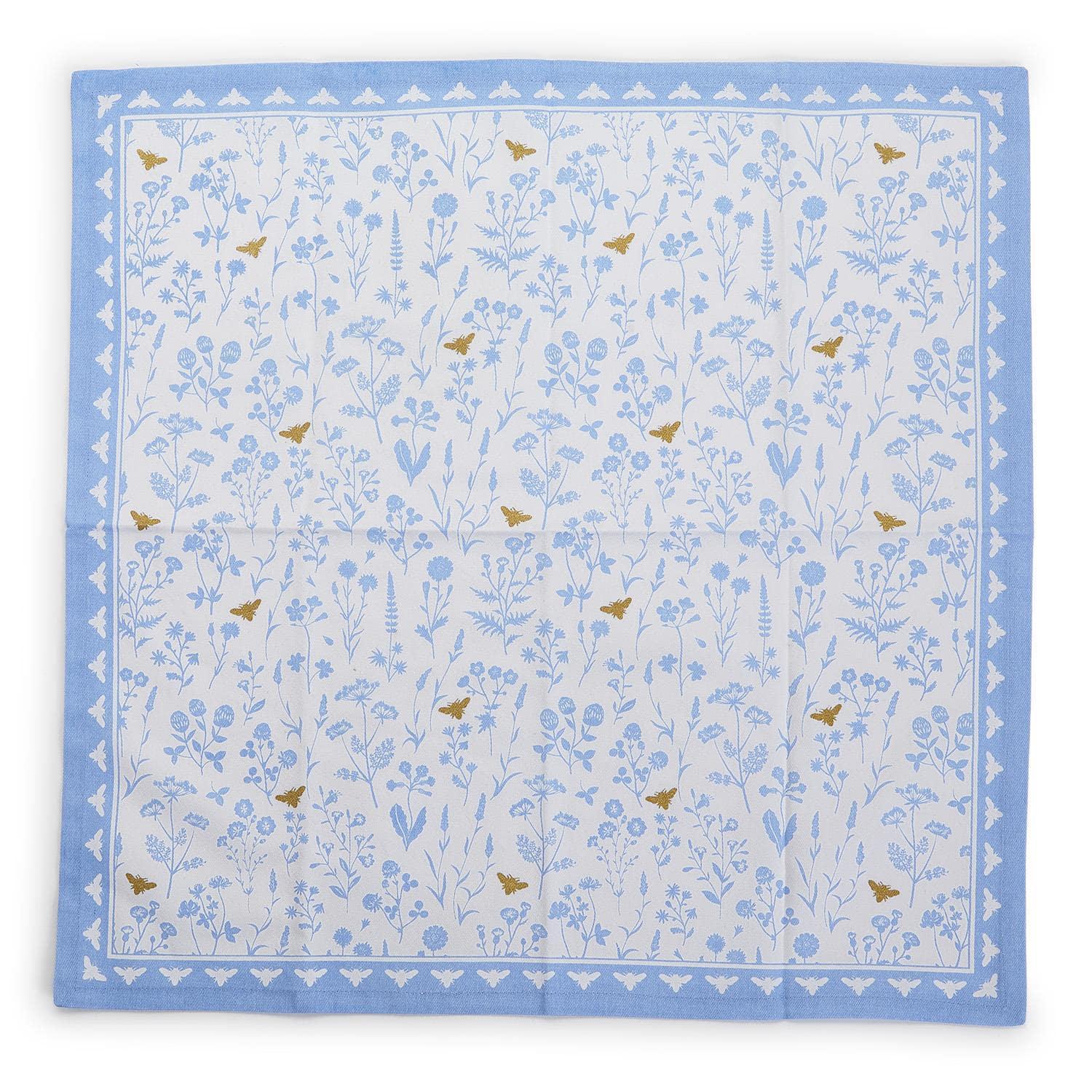Bees and Blooms Set of 4 Cloth Napkins